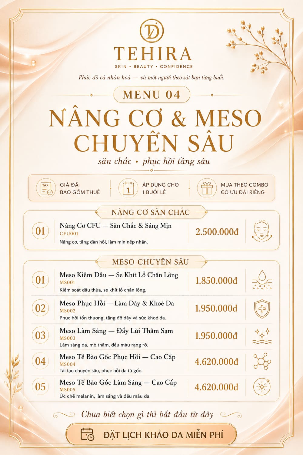 Menu TEHIRA 4